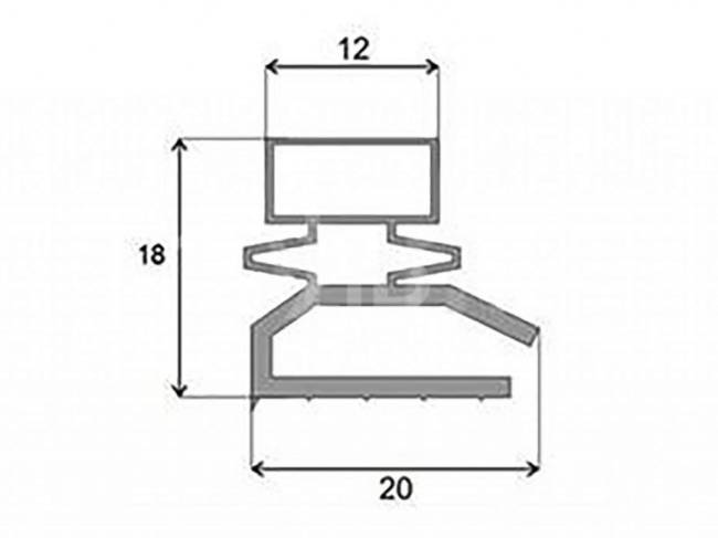 Уплотнитель 825*553мм для холодильника Бирюса 18, 22 саморезы